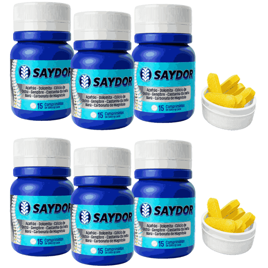 Kit 6 - Saydor Suplemento Alimentar 15 Comprimidos de 500mg